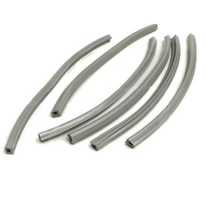 Front floor rail rubber insert set, grey: Series 1-2