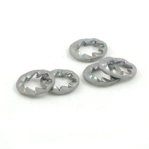 4mm internal serrated washer: Zinc