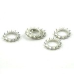 6mm external serrated washer: Zinc