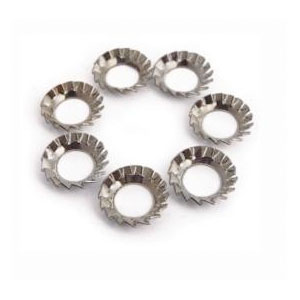 5mm countersunk serrated washer: Zinc