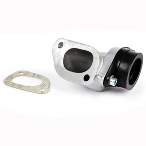 Casa Lambretta intake manifold, 34mm diameter rubber mount for spigot mount carbs, large block cylinders